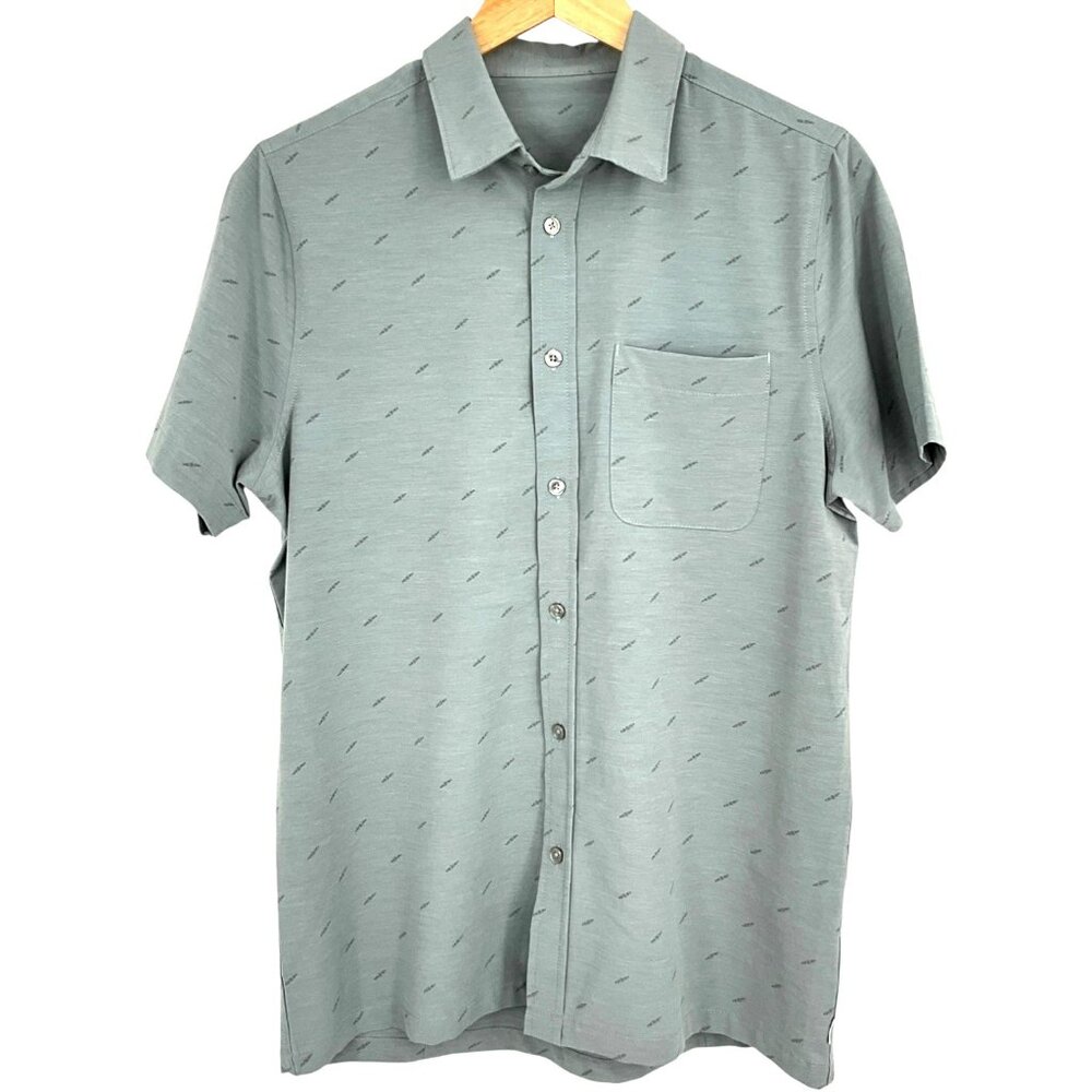 Vuori Bridge Short Sleeve Button Down Shirt Frost Grey Triple Size S - Picture 1 of 9